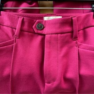 Anthropologie Red Flare Pants Structured Boot Cut